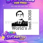 Free Michael Scott Portrait Free Worlds Best Boss The Office Free SVG - Instant Download