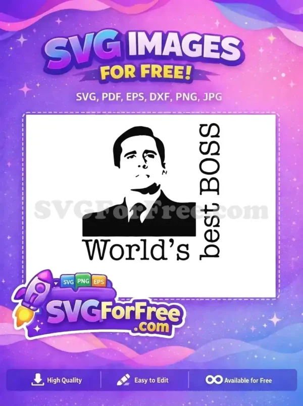 Free Michael Scott Portrait Free Worlds Best Boss The Office Free SVG
