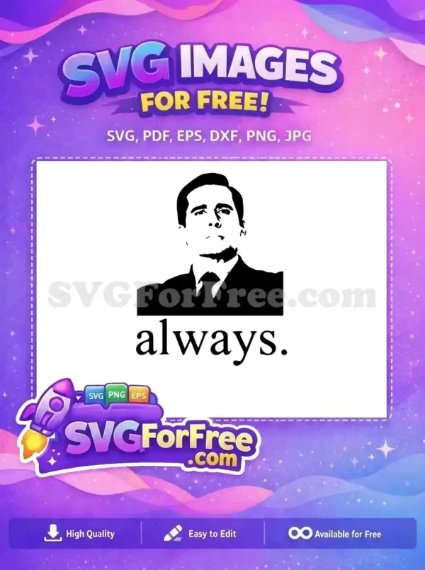 Free Confident Stare Free Black Suit The Office Free SVG