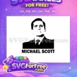 Free Michael Scott Portrait Free Black Silhouette The Office Free SVG - Instant Download
