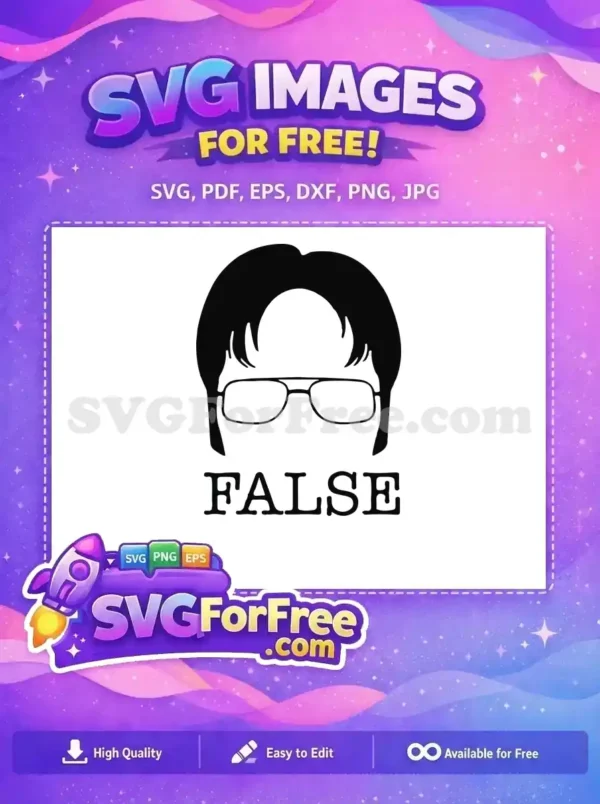 Free Dwight Schrute Hair Free Glasses The Office Free SVG 1