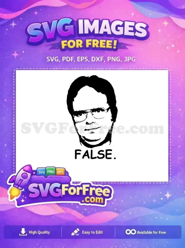 Free Dwight Schrute Glasses Free False Quote The Office Free SVG 1