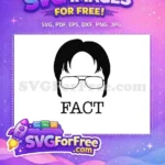 Free Black Hair Free Glasses The Office Fact Free SVG - Instant Download