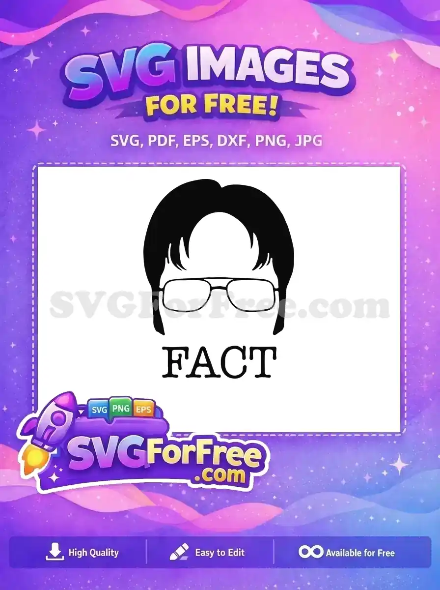 Free Black Hair Free Glasses The Office Fact Free SVG