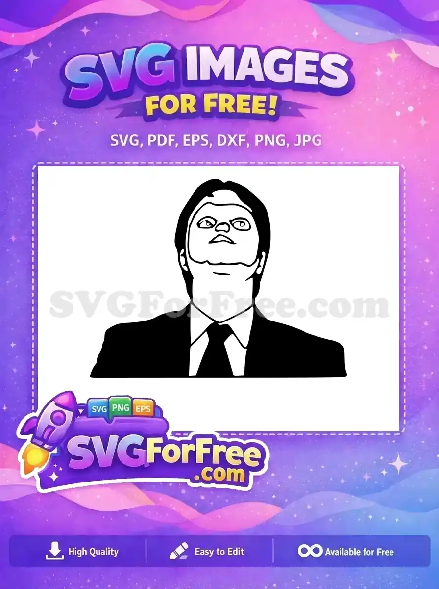 Free Annoyed Expression Free Dwight Schrute The Office Free SVG