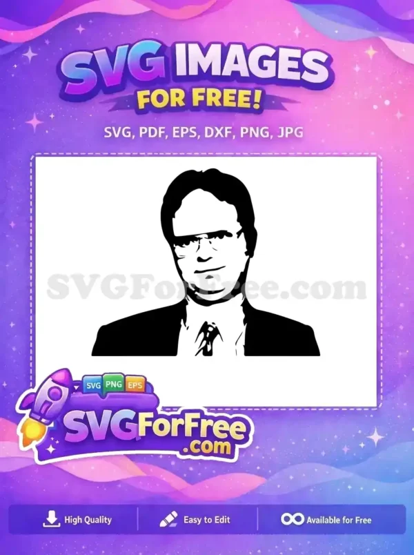 Free Dwight Schrute Glasses Free Serious Look The Office Free SVG