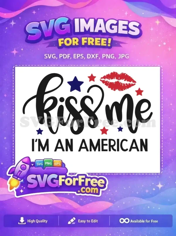 Free Red Lips Free Blue Stars July Free SVG