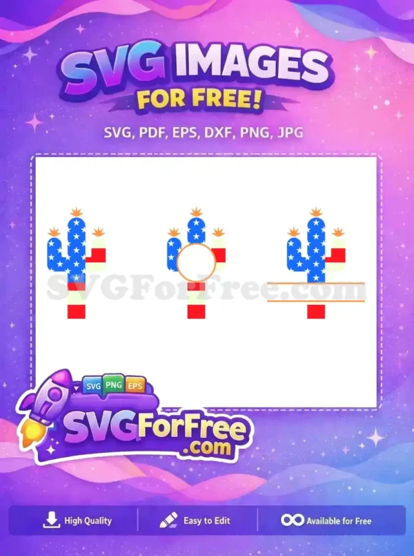 Free Patriotic Cactus Free Fourth of July Quotes Free SVG