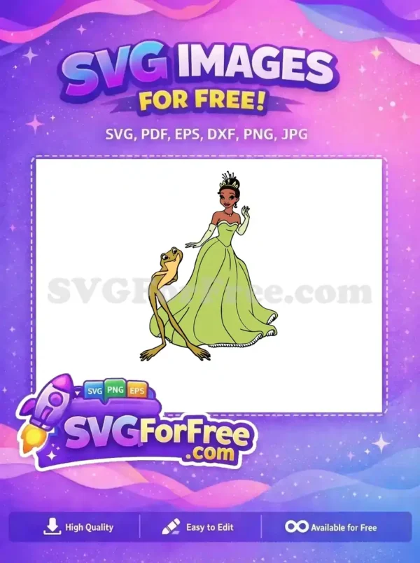 Free Smiling Tiana Free Frog Friend Princess And The Free SVG Free Smiling Tiana Free Frog Friend Princess And The Free SVG