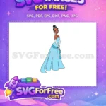 Free Smiling Tiana Free Blue Dress Princess And Frog Free SVG 1 - Instant Download