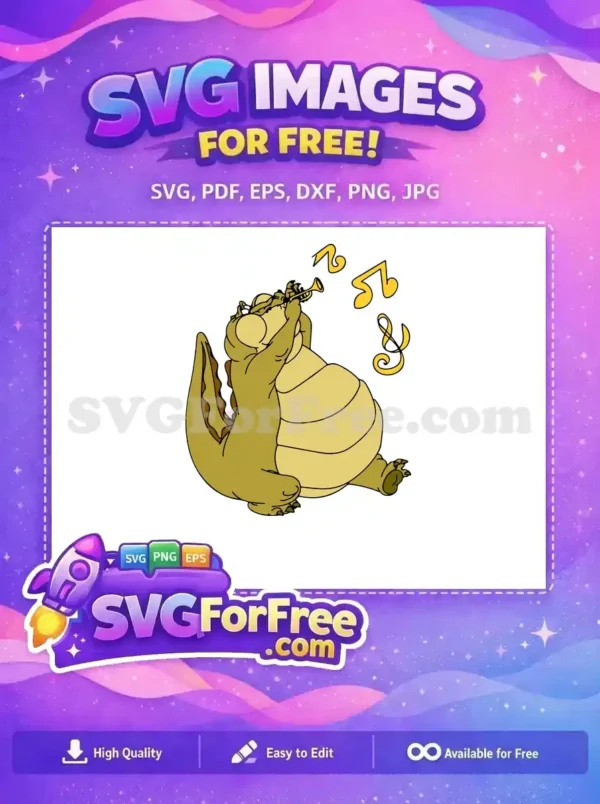Free Alligator Playing Trumpet Free Tiana Inspired Movie Free SVG