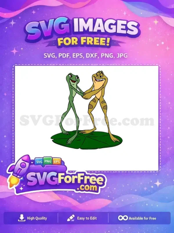 Free Smiling Tiana Free Naveen Holding Hands Princess Free SVG