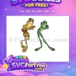 Free Smiling Frog Free Playing Ukulele Princess Free SVG - Instant Download