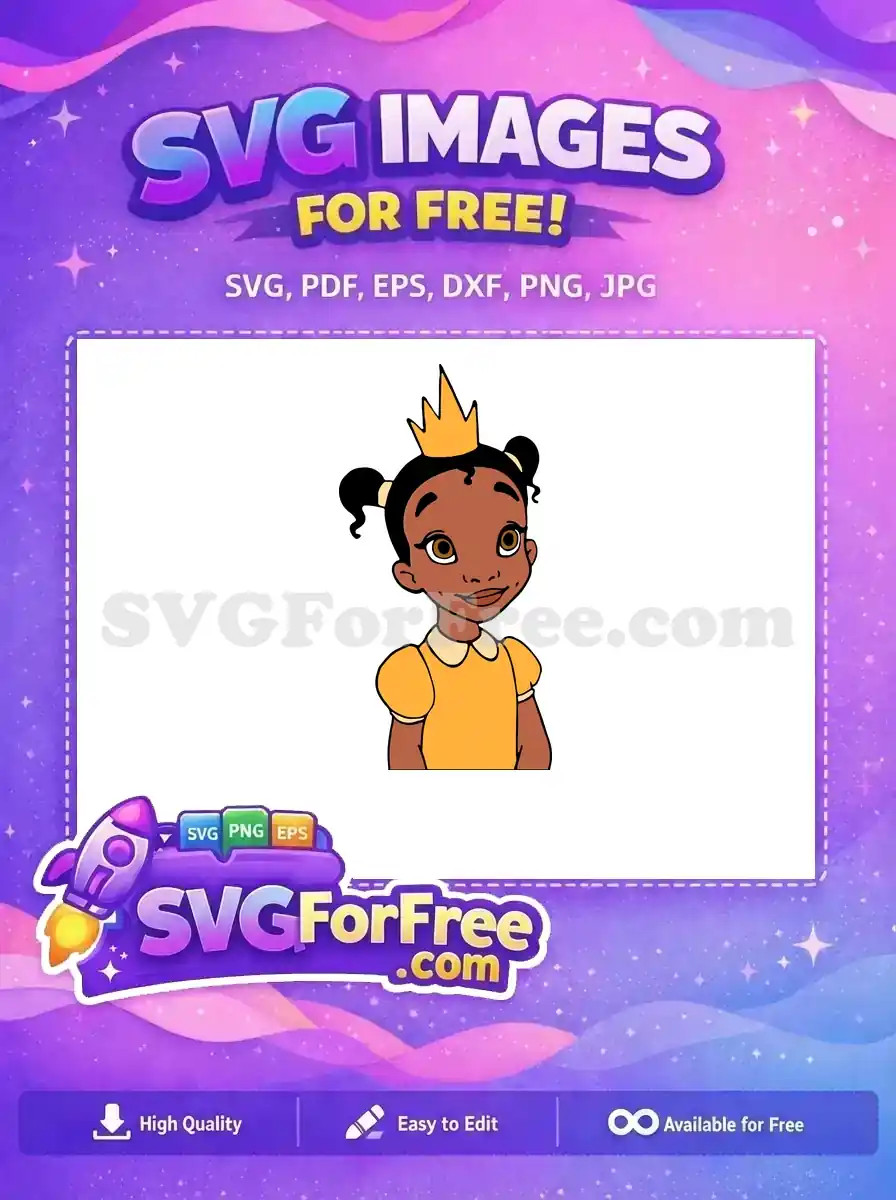 Free Smiling Tiana Free Golden Crown Princess And The Frog Free SVG