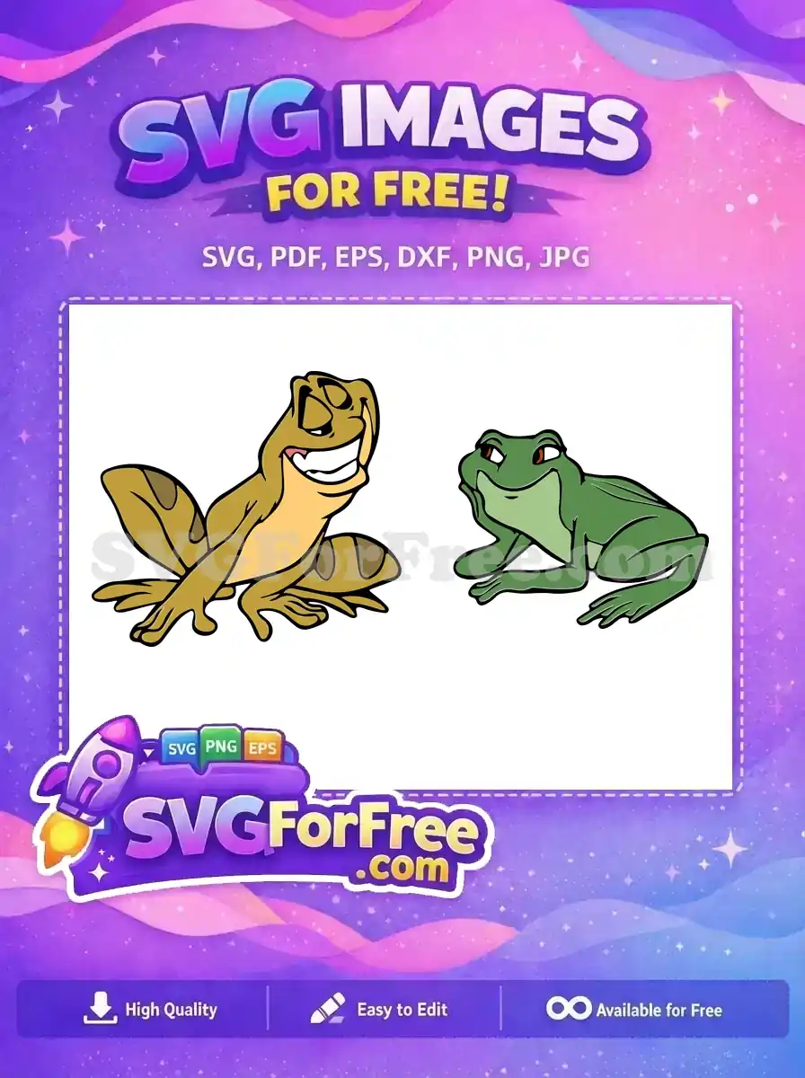 Free Smiling Frog Free Pensive Frog Princess Free SVG
