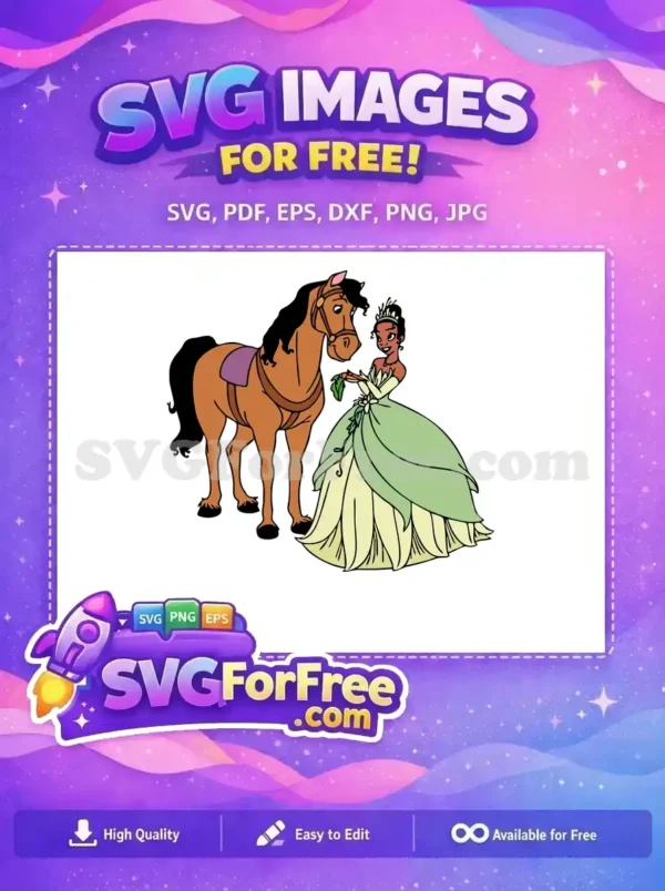 Free Princess Tiana Horse Free Carrots Scene Movie Free SVG
