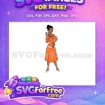 Free Smiling Tiana Free Holding Hammer Princess and Frog Free SVG - Instant Download