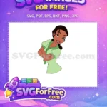 Free Smiling Tiana Free Green Dress Princess and the Frog Free SVG - Instant Download