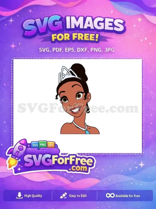 Free Smiling Face Free Tiara Necklace Princess Frog Free SVG