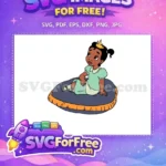 Free Young Tiana Crown Free Princess Sitting The Princess Free SVG - Instant Download