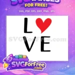 Free Black Letters Free Red Heart Love Card Free SVG - Instant Download