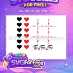 Free Red Black Hearts Free Arrows Tic Tac Toe Free SVG 1 - Instant Download