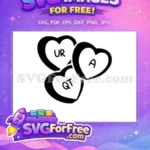 Free Valentine Hearts UR QT A Free Tic Tac Toe Free SVG - Instant Download