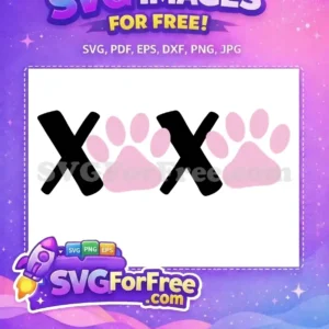 Free Black Letter X Free Pink Paw Print Tic Tac Toe Free SVG Free Black Letter X Free Pink Paw Print Tic Tac Toe Free SVG