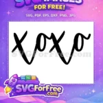 Free Valentine Hugs and Kisses Free XO Pattern Love Free SVG - Instant Download