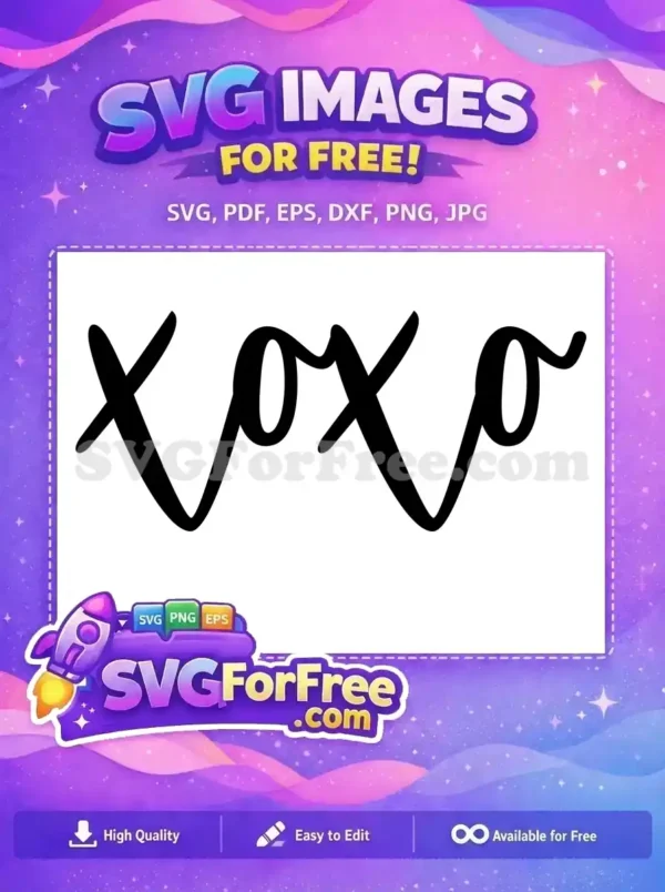 Free Valentine Hugs and Kisses Free XO Pattern Love Free SVG