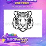 Free Detailed Stripes Free Fierce Eyes Tiger Free SVG - Instant Download