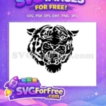 Free Angry Roaring Free Black and White Tiger Free SVG - Instant Download
