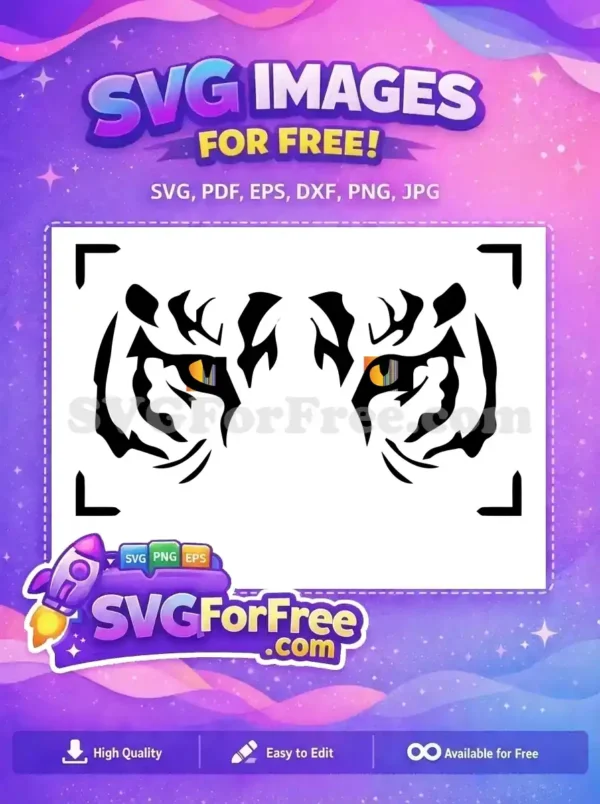Free Black White Stripes Free Golden Eyes Tiger Free SVG