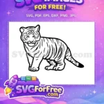 Free Black Stripes Free Walking Stance Tiger Free SVG - Instant Download