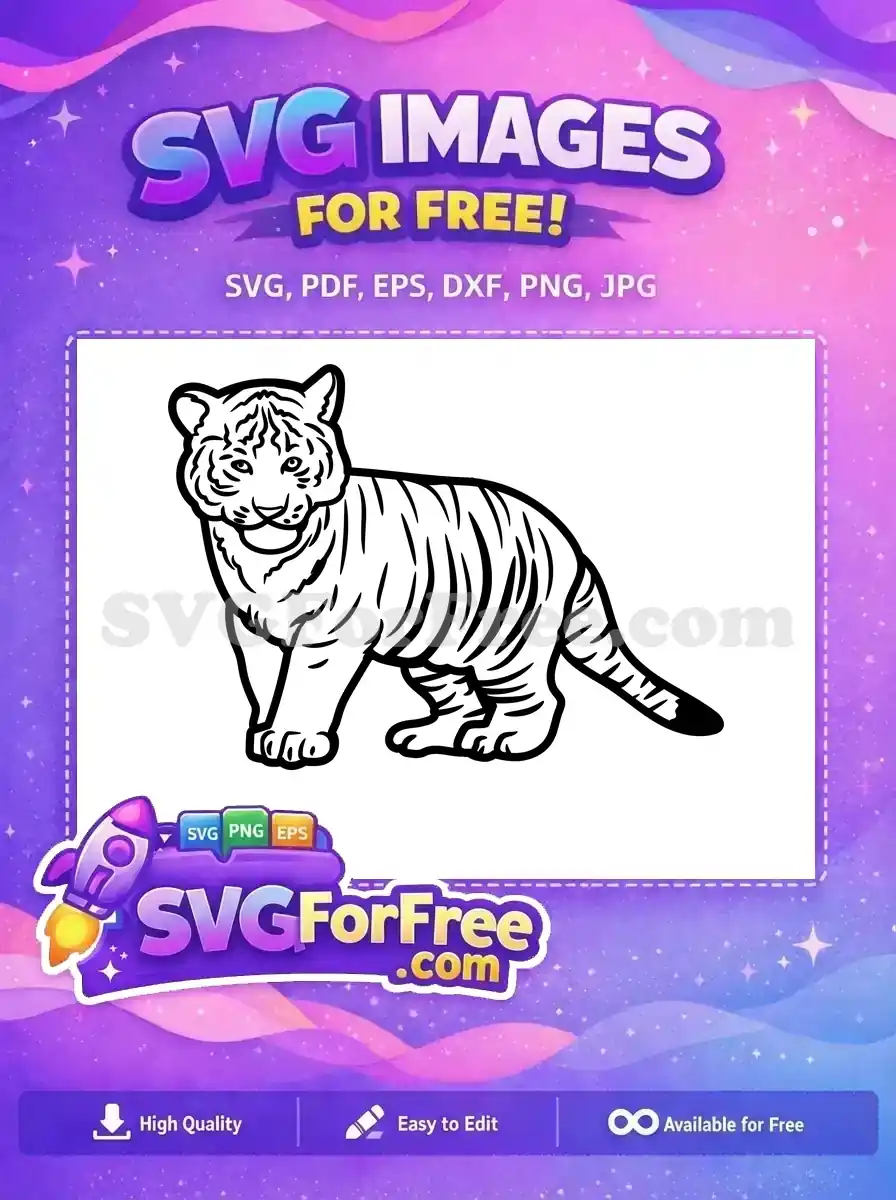 Free Black Stripes Free Walking Stance Tiger Free SVG