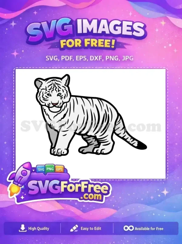 Free White Tiger Free Blue Eyes Wildlife Free SVG