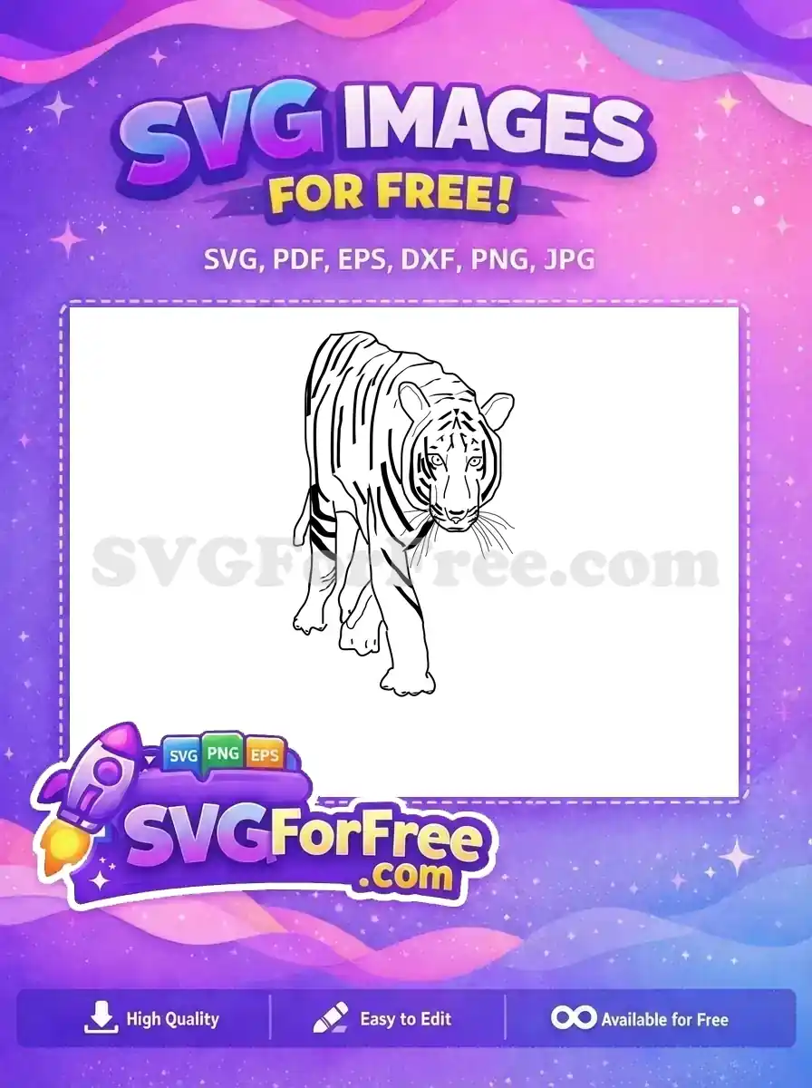 Free Walking Tiger Free Stripped Design Jungle Free SVG