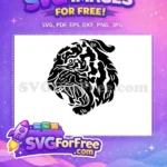 Free Roaring Tiger Free Black Silhouette Angry Free SVG - Instant Download