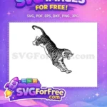 Free Leaping Feline Free Black Stripes Tiger Free SVG 1 - Instant Download