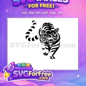 Free Black Stripes Free Fierce Eyes Tiger Silhouette Free SVG