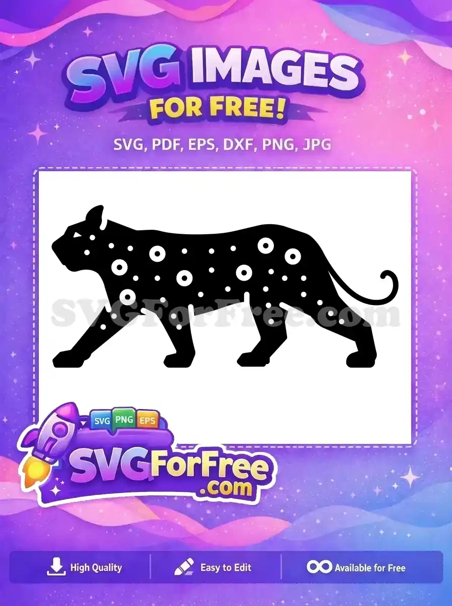 Free Black Spotted Tiger Free Silhouette Walking Movie Free SVG
