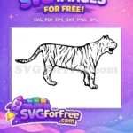 Free Roaring Tiger Free Black Stripes Jungle Free SVG - Instant Download