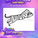 Free Leaping Tiger Free Angry Feline Drawing Free SVG - Instant Download