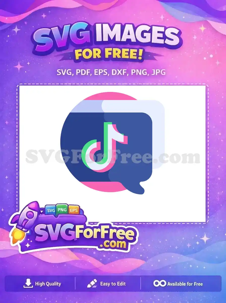Free Pink Border Free Green Logo TikTok Free SVG