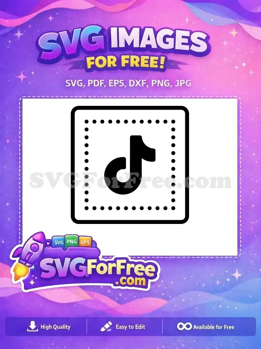 Free Simple Black TikTok Logo Free Social Media Free SVG