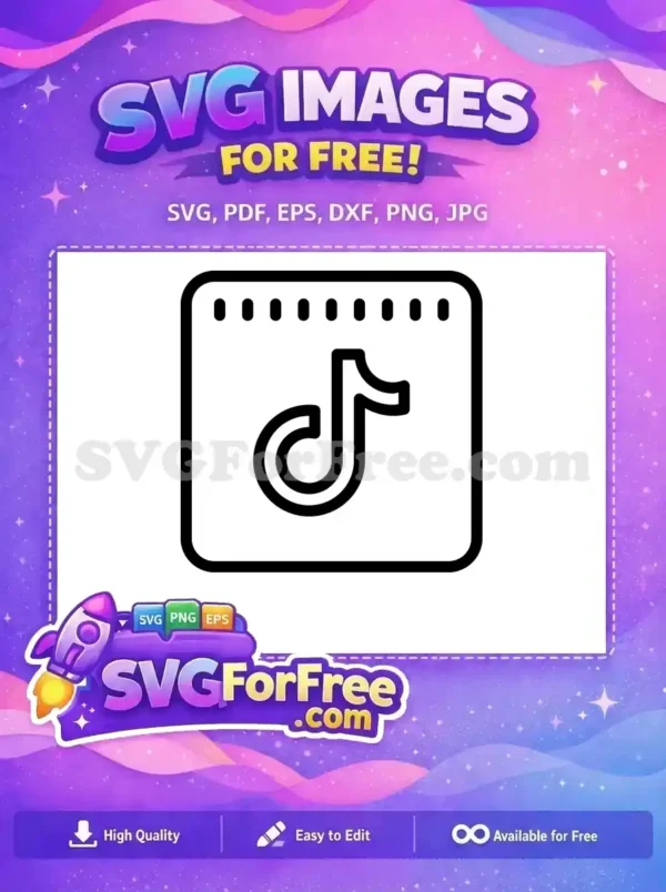 Free Black TikTok Logo Free App Icon Social Media Free SVG