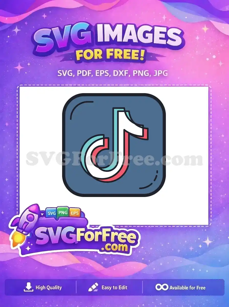 Free Layered Icon Free Red Cyan TikTok Free SVG