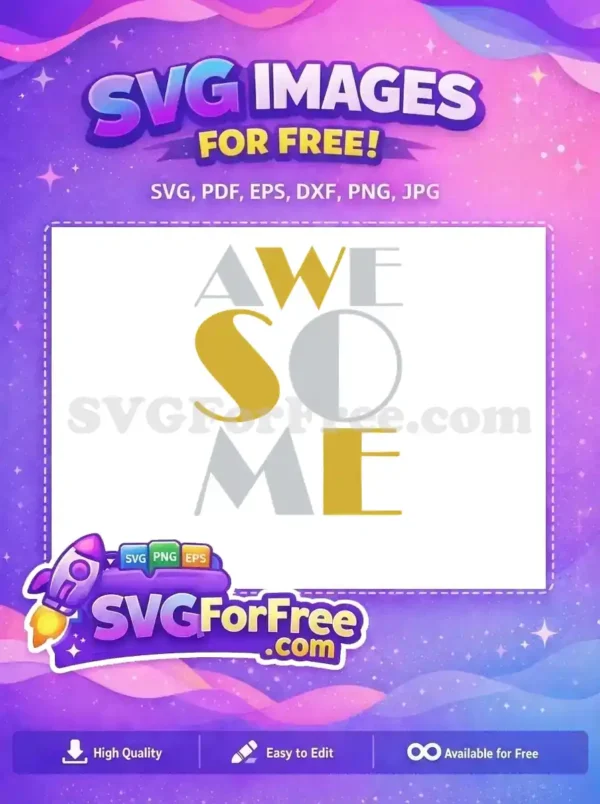 Free Gold Silver Awesome Free Typography Design Free SVG