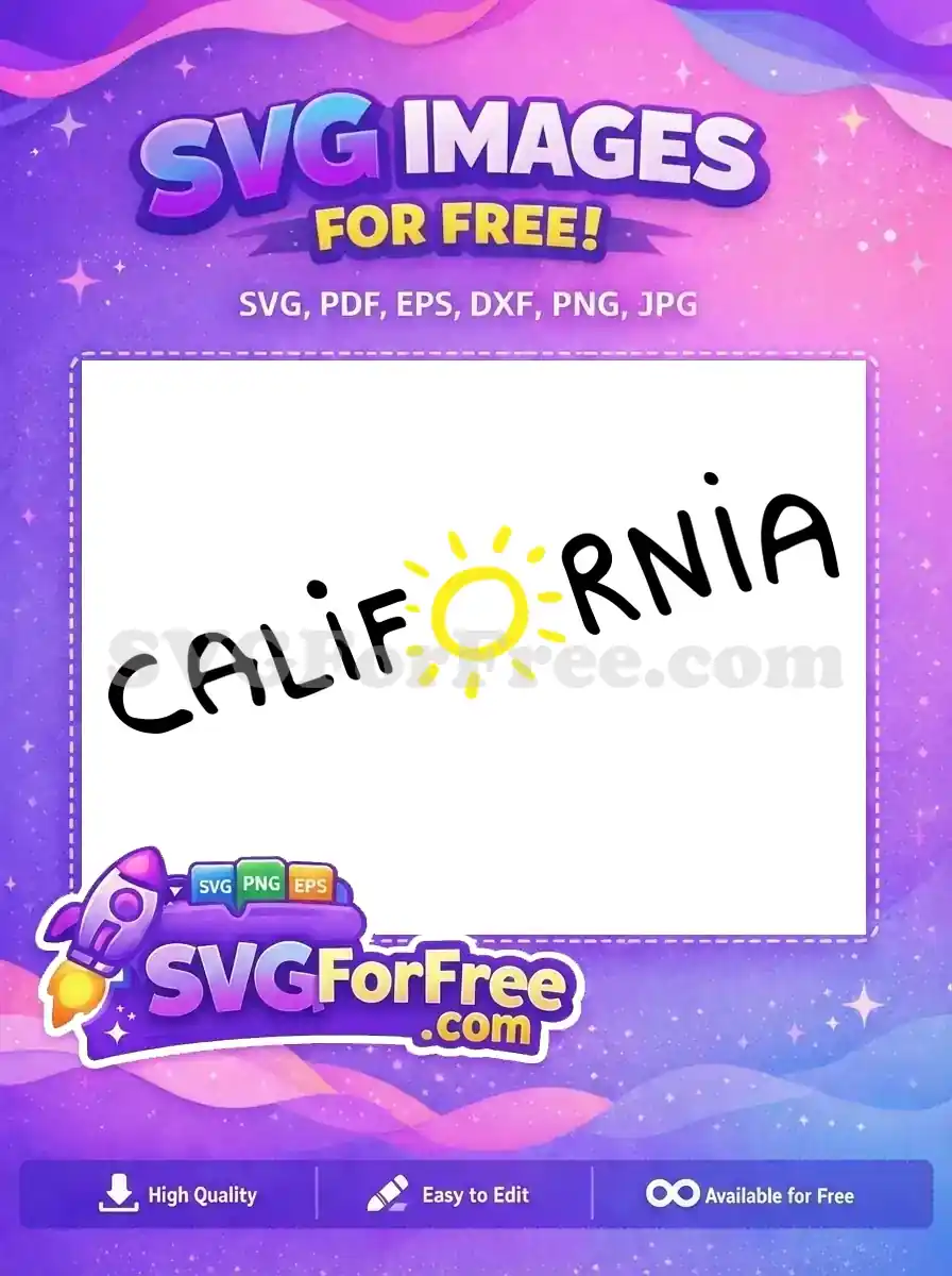 Free Sunshine Lettering Free California Text TikTok Free SVG