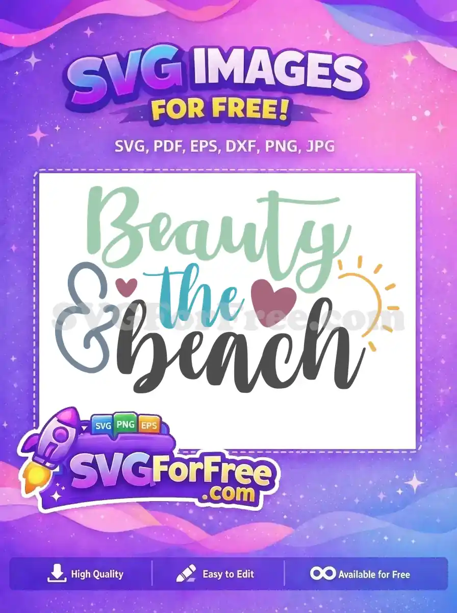 Free Beach Beauty Free Heart Accents Summer Free SVG